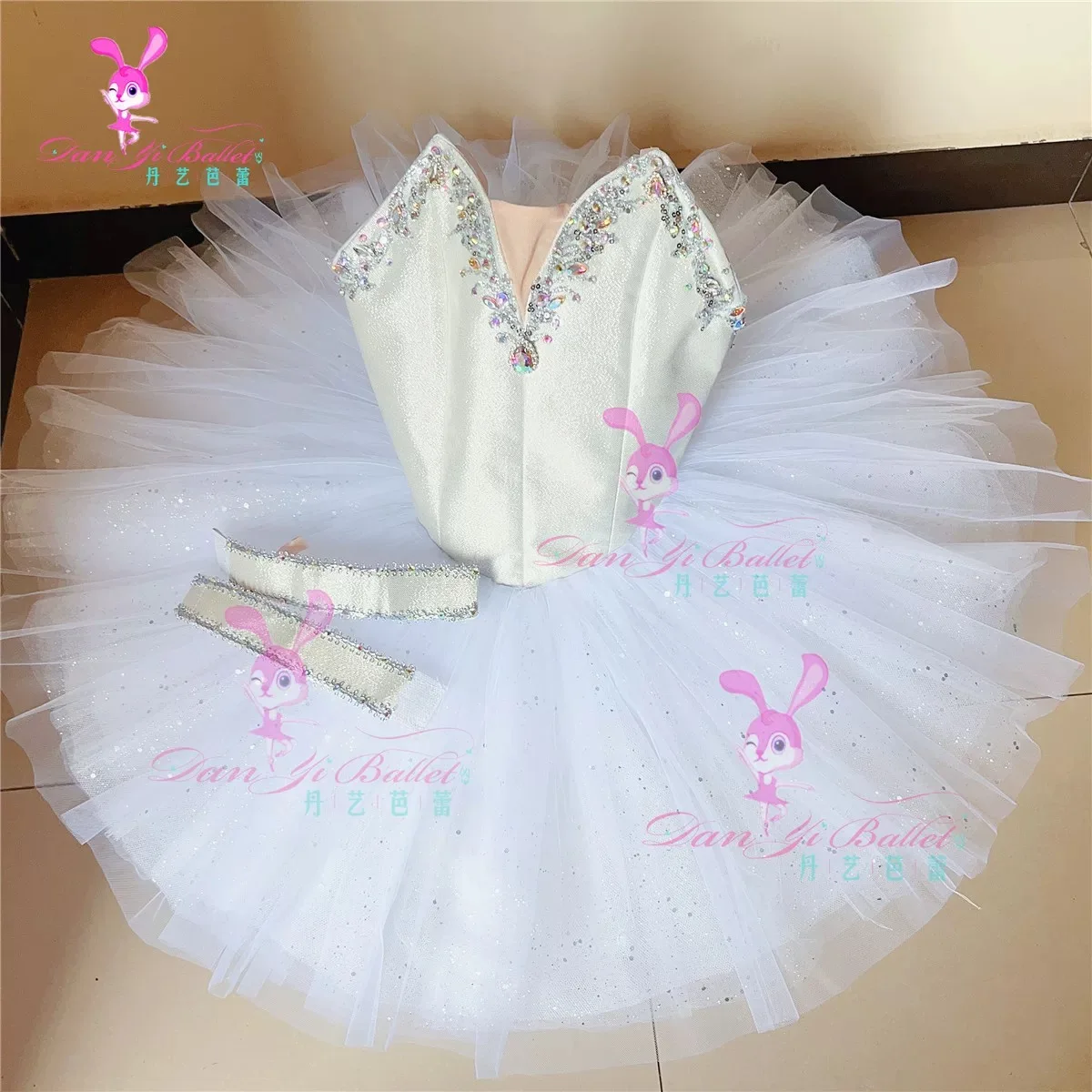 Danyi ballet tutu dish skirt white fluffy skirt competition performance dress adult children stage skirt professionally customiz