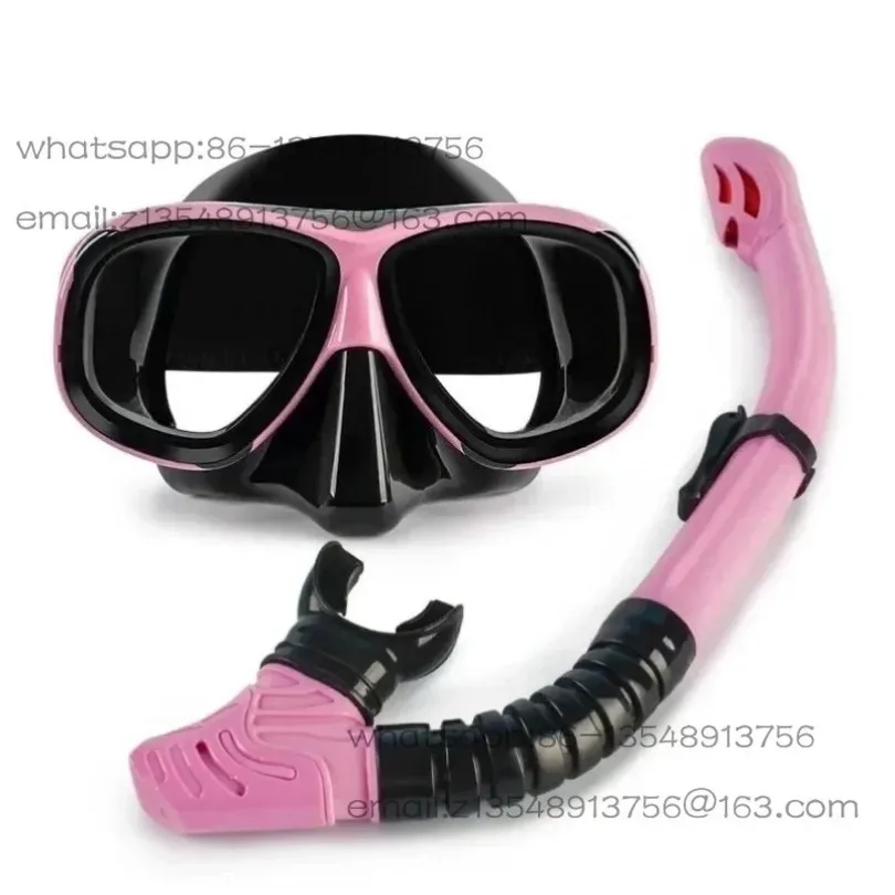 Spot professional snorkeling two-piece set silicone full dry breathing tube large frame with degree diving goggles