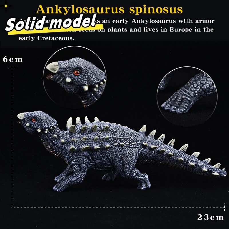 Simulated Jurassic Dinosaur World Animal Multi Thorny Ankylosaurus Model Action Doll Children's Gift Puzzle Toy