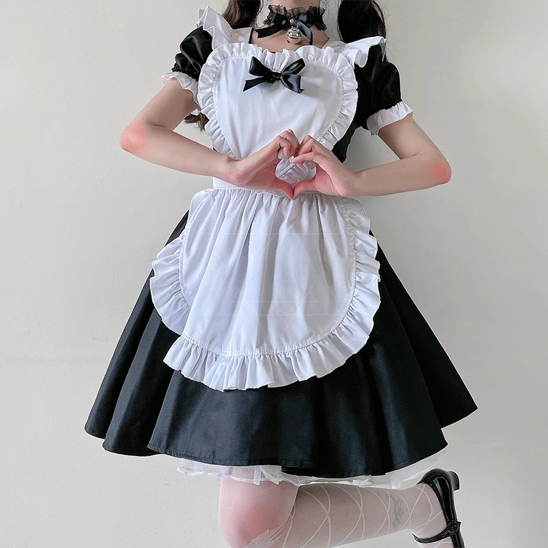 

Japanese Black Classic Kawaii Anime Cosplay Maid Costumes Girl Lolita Maid Outfit Cosplay Party Princess Outfits