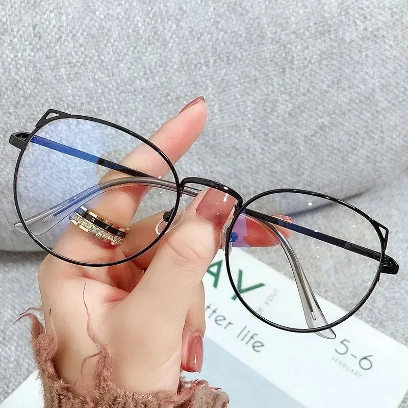 

New Cat Ear Blue Light Blocking Glasses for Women Trendy Korean Style Cat Eye Glasses Eyeglasses Frame