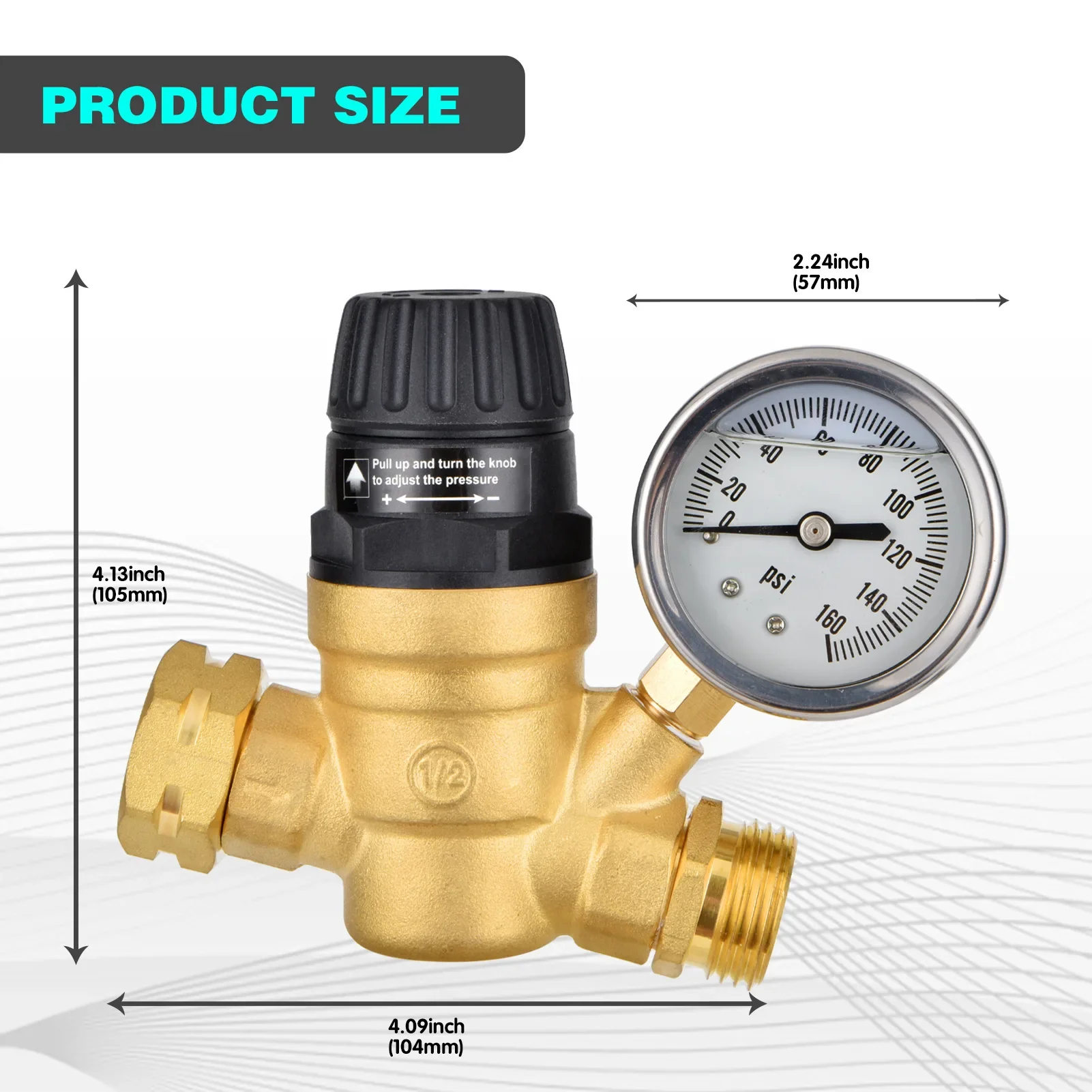 DN20 Lead Free RV Pressure Reducing Valve Brass Pressure Reducing Valve, Pressure Reducing Regulator NH3/4-11.5