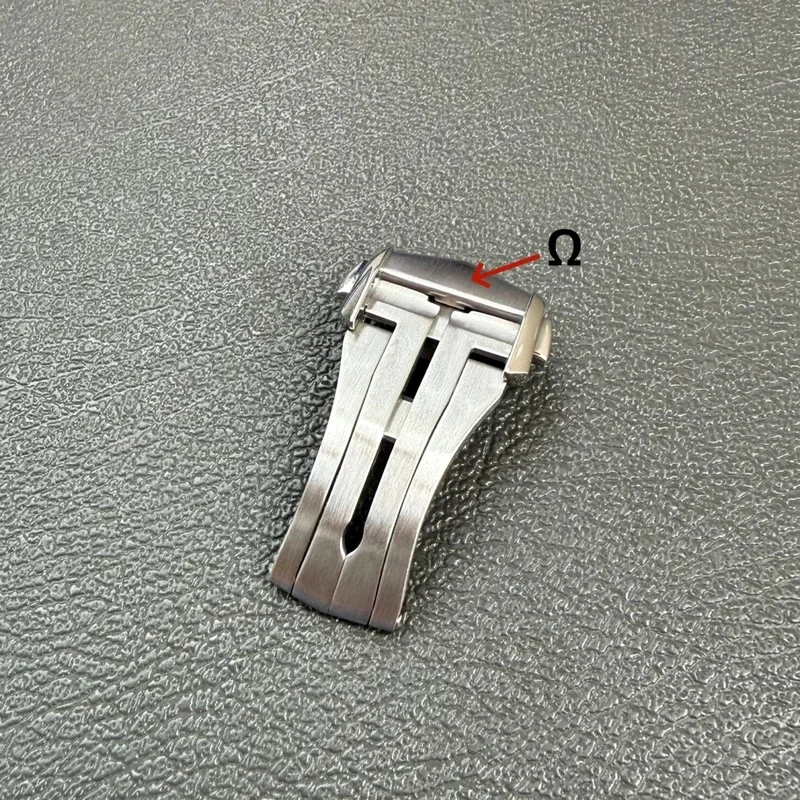 For Omega 316L Stainless Steel Butterfly Buckle Brushed Deployment Clasp 18mm Extended Metal Version Men Watch Replacement Parts