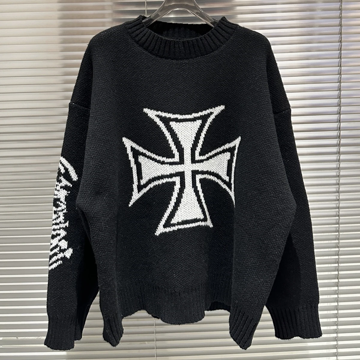 Czarny sweter Black West Coast Choppers Project G/R Męski Damski Najwyższej Jakości Bluza z Okrągłym Dekoltem