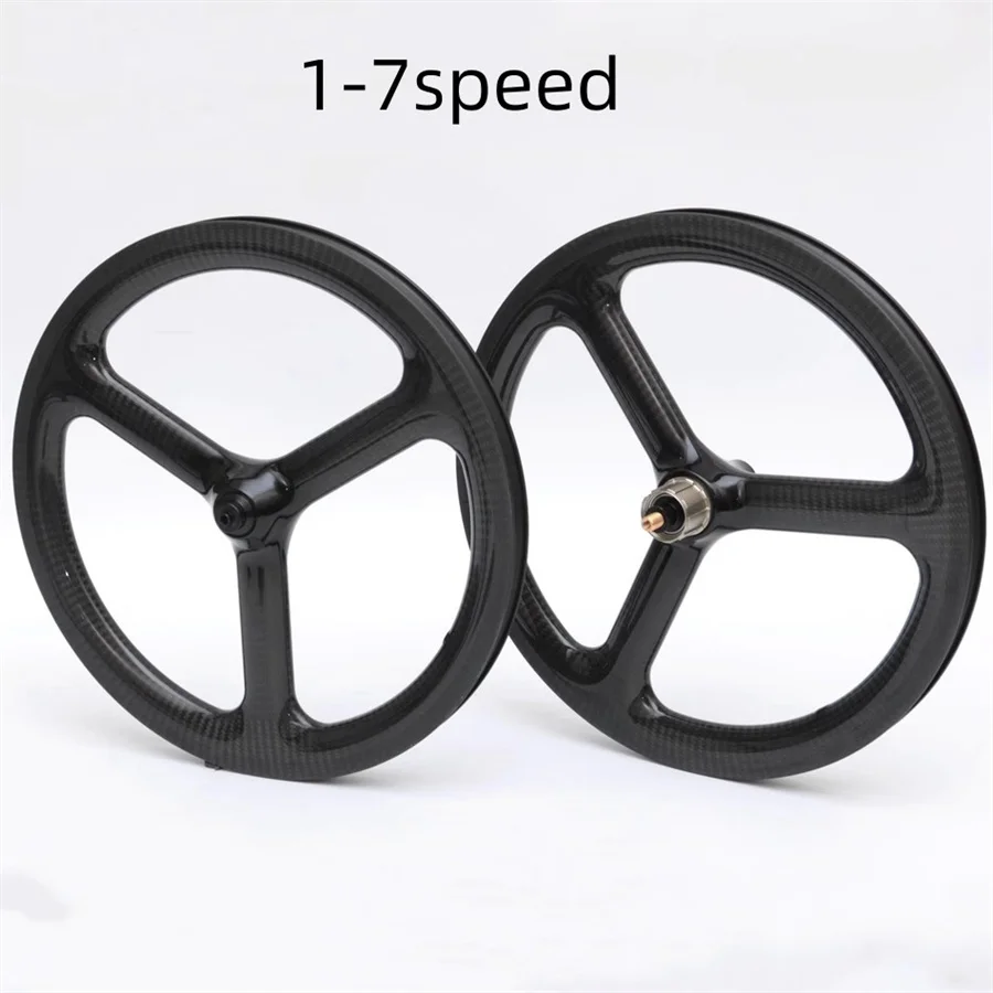 

Folding bicycle carbon rim 1-7 speed for Brompton wheel 3k marble pattern Cline Pline 349 carbon rim 7V