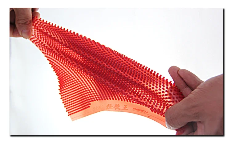 Lange Noppen Deutsch REACH Tischtennisgummi Rot/Schwarz OX 3,0 mm Höhe Große Partikel Tischtennis-Gummiplatte Starke Rotation – Detail 7