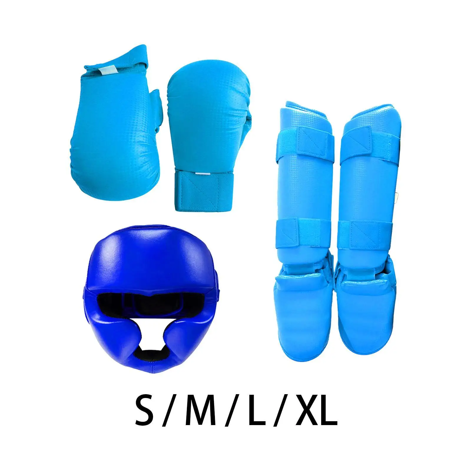

Karate Sparring Gear Set Exercise Training Boxing Head Gear with Shin Guards Gloves for Sparring Kickboxing Taekwondo Mma Sanda