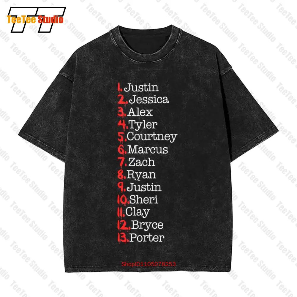13 Reasons Why Tape Names Printed Vintage Oversized T-Shirt 0276