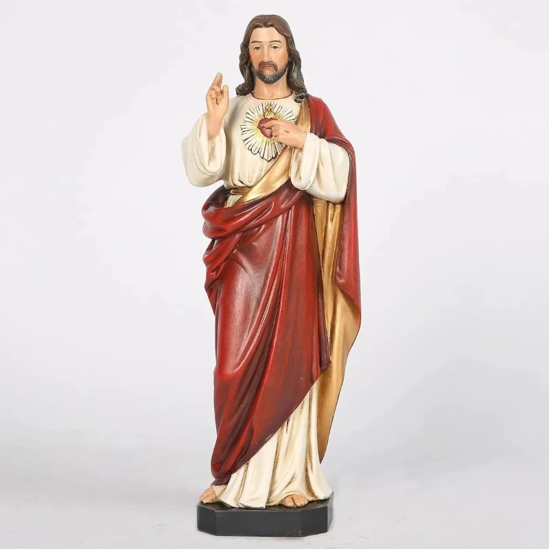 Estatua del Sagrado Corazón de Jesús, figura religiosa católica, regalo, decoración del hogar, 25cm, 1 ud.