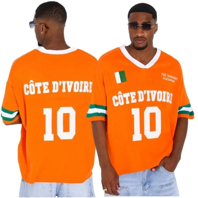 West African Style Graphic Print Adult Unisex Summer Wear Short Sleeve Breathable Casual T-Shirt