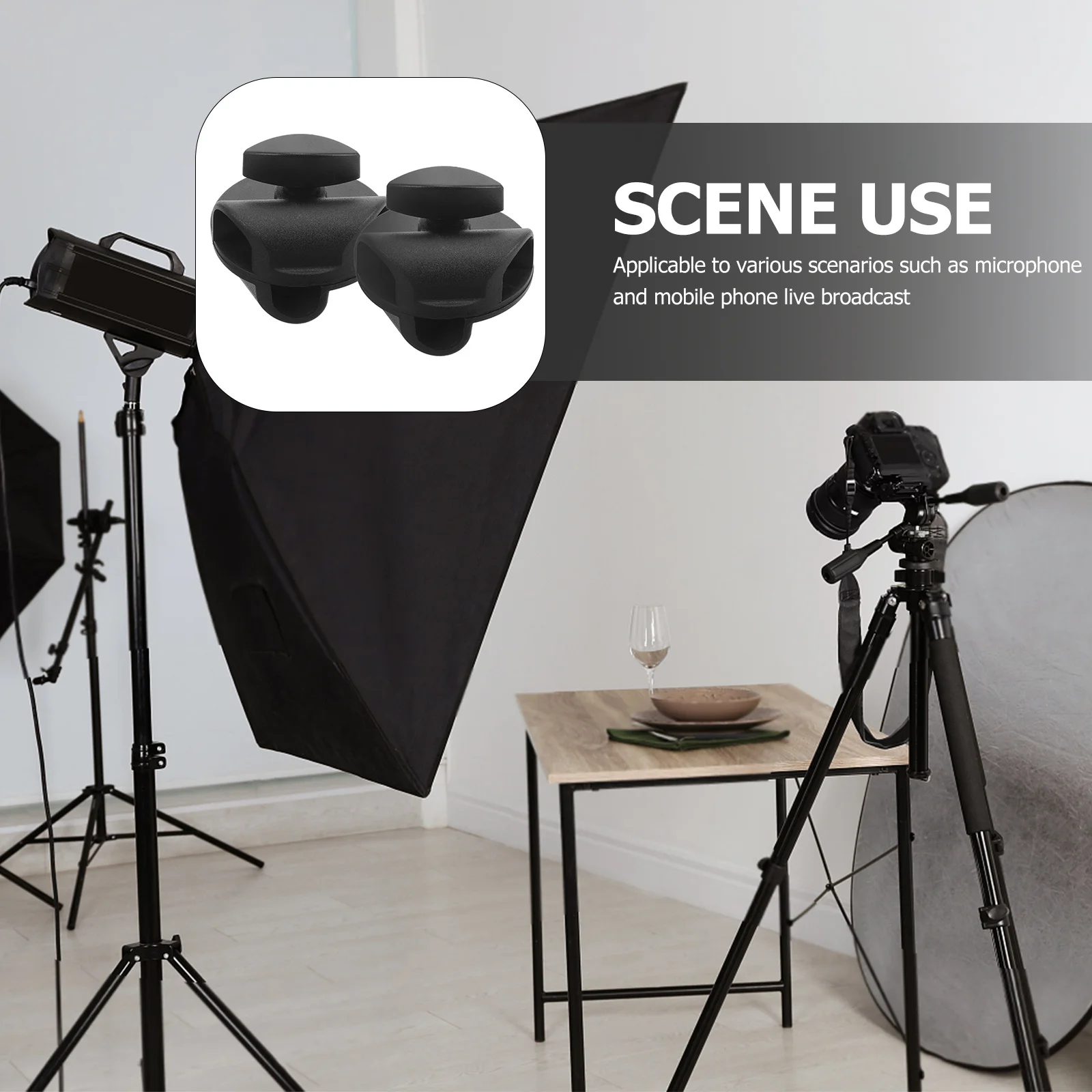 

2Pcs Universal Microphone Crossbar Clips Rotatable Adjustable Buckle Portable Lightweight Live Broadcast Equipment Accessory