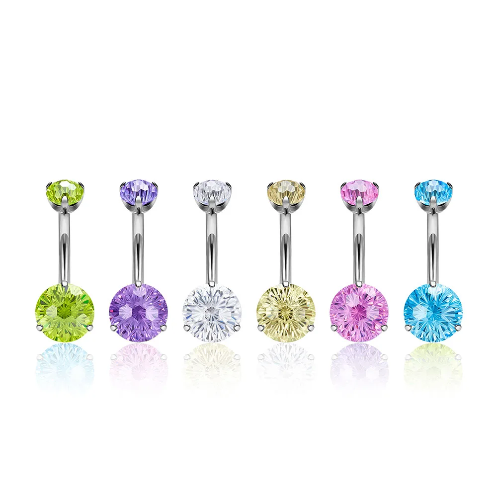 

ASTM G23 F136 Titanium Navel Nail Luxury Fireworks ZC Shiny and Dazzling Women's Perforated Jewelry Navel Ring