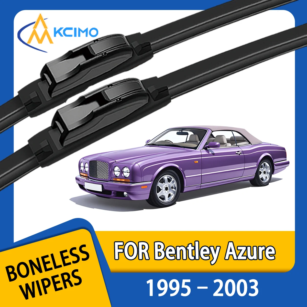 

KCIMO 2PCS New Front Windshield Wiper Blade for Bentley Azure 1995-2003 Front Windshield Auto Wipers Blade Accessories 2003 2002