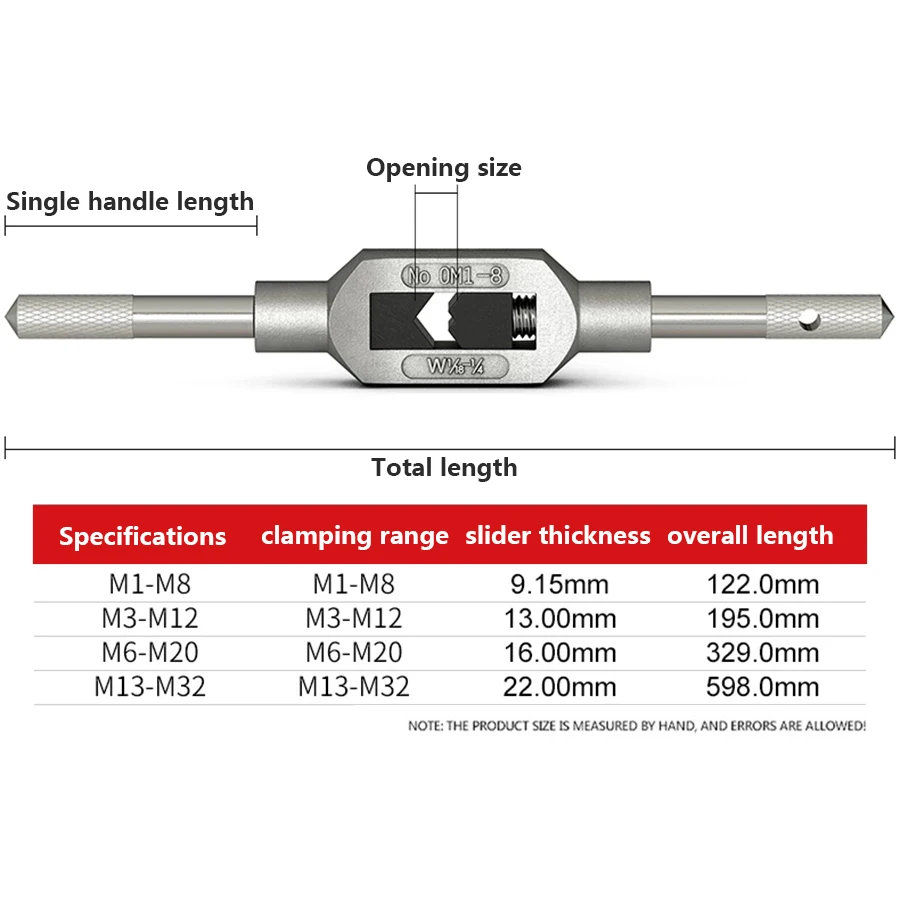 Tap wrench Hand tapping Tapping hand adjustable manual reaming hand tapping device knurled handle Featured Zinc Alloy Material