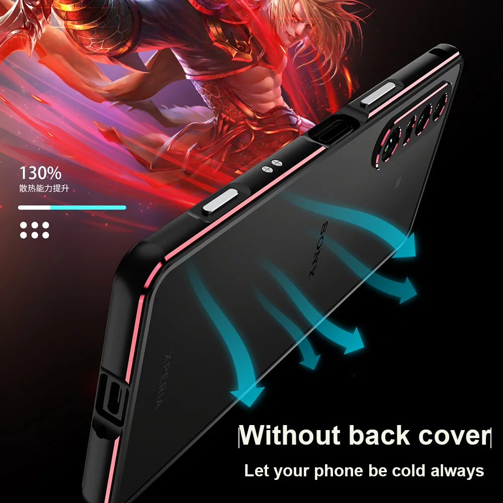 

Люкс ‌ Многотонный алюминиевый бампер для телефона ‌ Для Sony Xperia 1 VII чехол с металлическим каркасом Capa Hollow out теплоотдача Funda