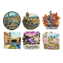 Europe Serbia Resin 3D Fridge Magnets Tourism Souvenir Refrigerator Sticker Handicraft Gift Decoration