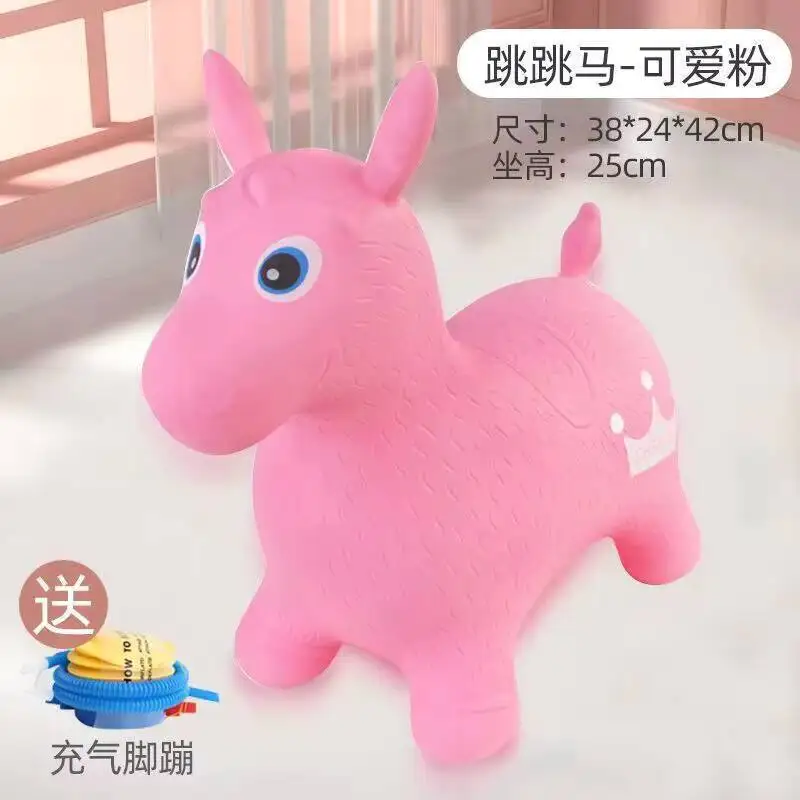 Salto da equitazione per bambini più giocattoli addensati Salto gonfiabile che rimbalza Giocattolo animale Cavallo di gomma