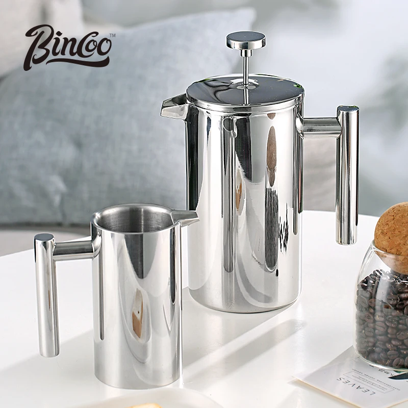 

Bincoo 350ml/800ml/1000ml Coffee Maker Pot French Press Coffee Maker Stainless Steel Double Walled Insulated Coffee Maker Pot