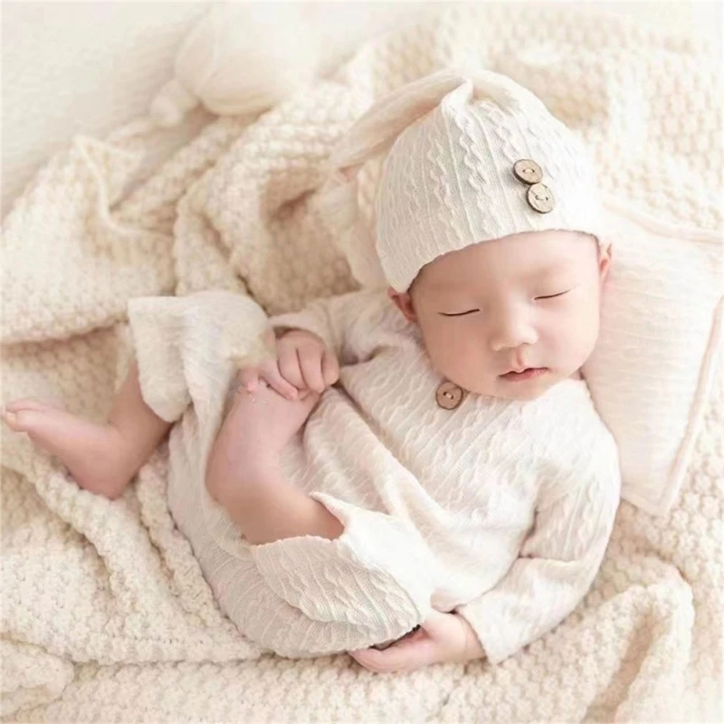 

Newborns Photography Clothing Set & Comfortable Newborns Clothing Set Baby Photography Apparel Baby Romper Hat set