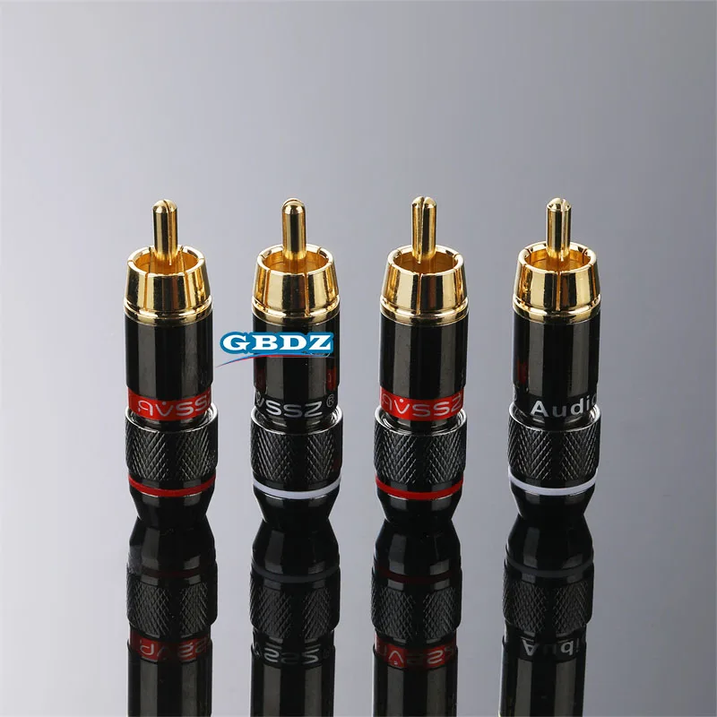 

Musical Sound RCA Connector Plug HiFi 24K Gold Plated RCA Connector Jack Adapter for Wire Below 6.5mm Audio Video Speaker Cable