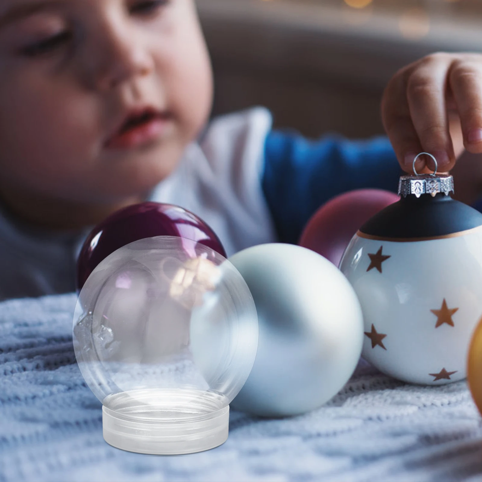 

12Pcs Clear Mini Snow Globe DIY Craft Kit Transparent Plastic Candy Bottle with Cap for Creative Home Decor Party Favors Kids