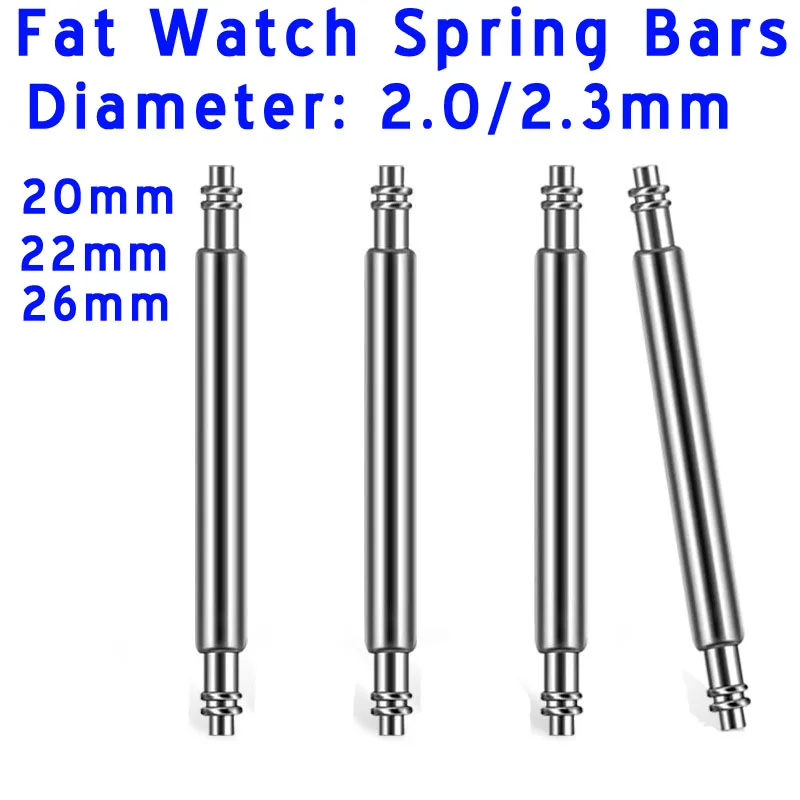 FAT 2 mm 2,3 mm Federstege aus Edelstahl für Garmin Fenix, dicke Uhrenarmband-Entriegelungsfederstifte, 20 mm, 22 mm, 26 mm