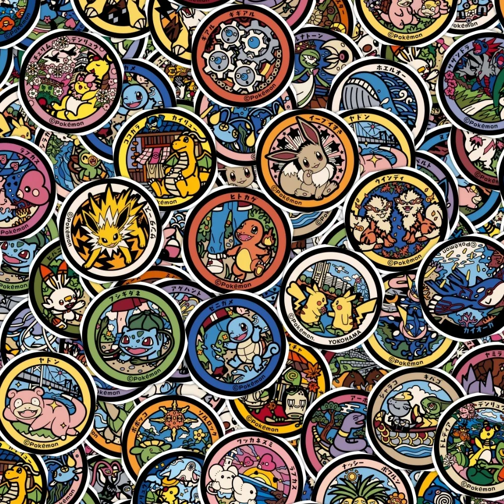 

100pcs Kawaii Pikachu Pokemon Stickers Cute Eevee Cartoon Anime Decals Laptop Scrapbook Phone Classic Sticker Kids Toy