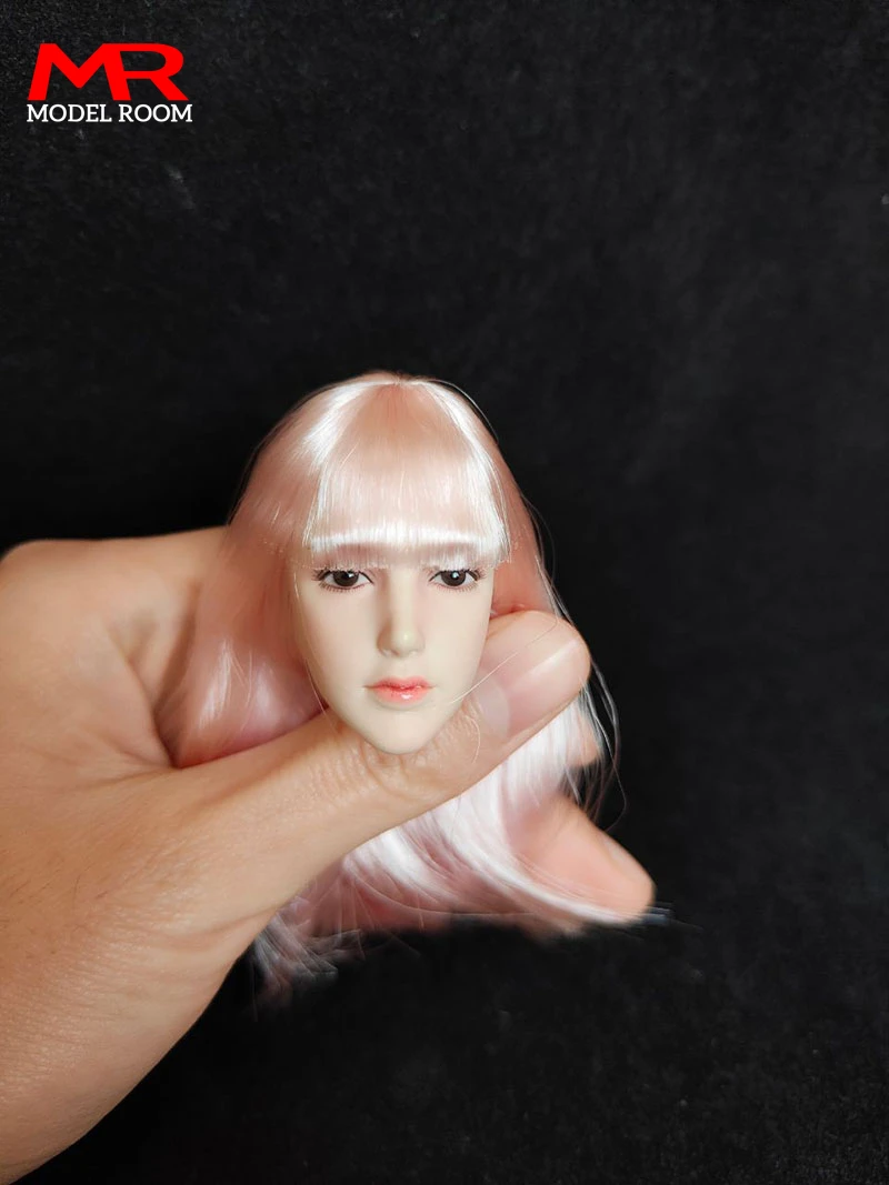 SDH019 1/6 Heavy Makeup Female Head Sculpt Hair Transplant Head Carving Model Fit 12'' TBL PH Pale Action Figure Body Dolls