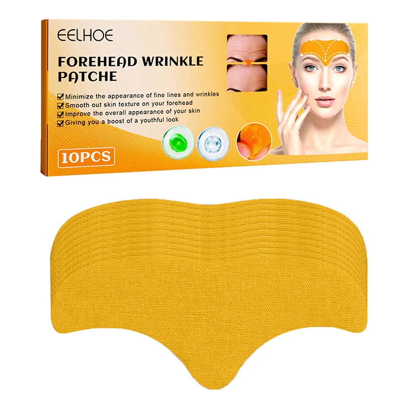 Patch anti-déformable pour l'élimination de la ligne frontale, masque raffermissant, autocollants de traitement des lignes de froncement du front, anti-âge, peau liftante, boîte de 10 pièces