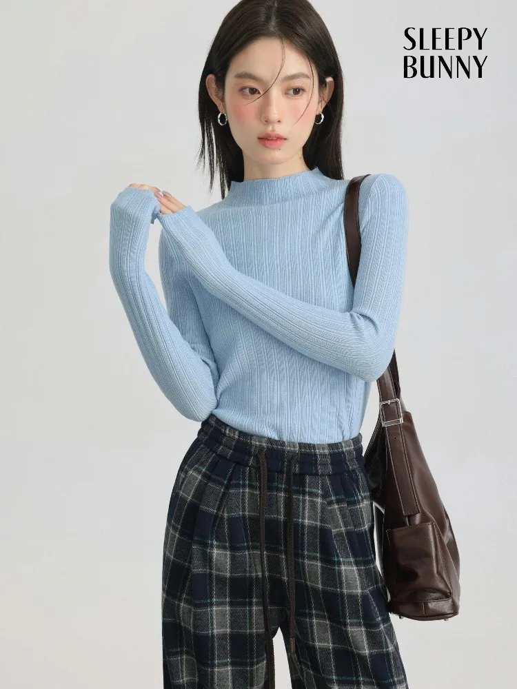 

Элегантный вязаный свитер в рубчик, женский эластичный пуловер, топ, мягкая полуводолазка с длинным рукавом, зимняя офисная повседневная одежда