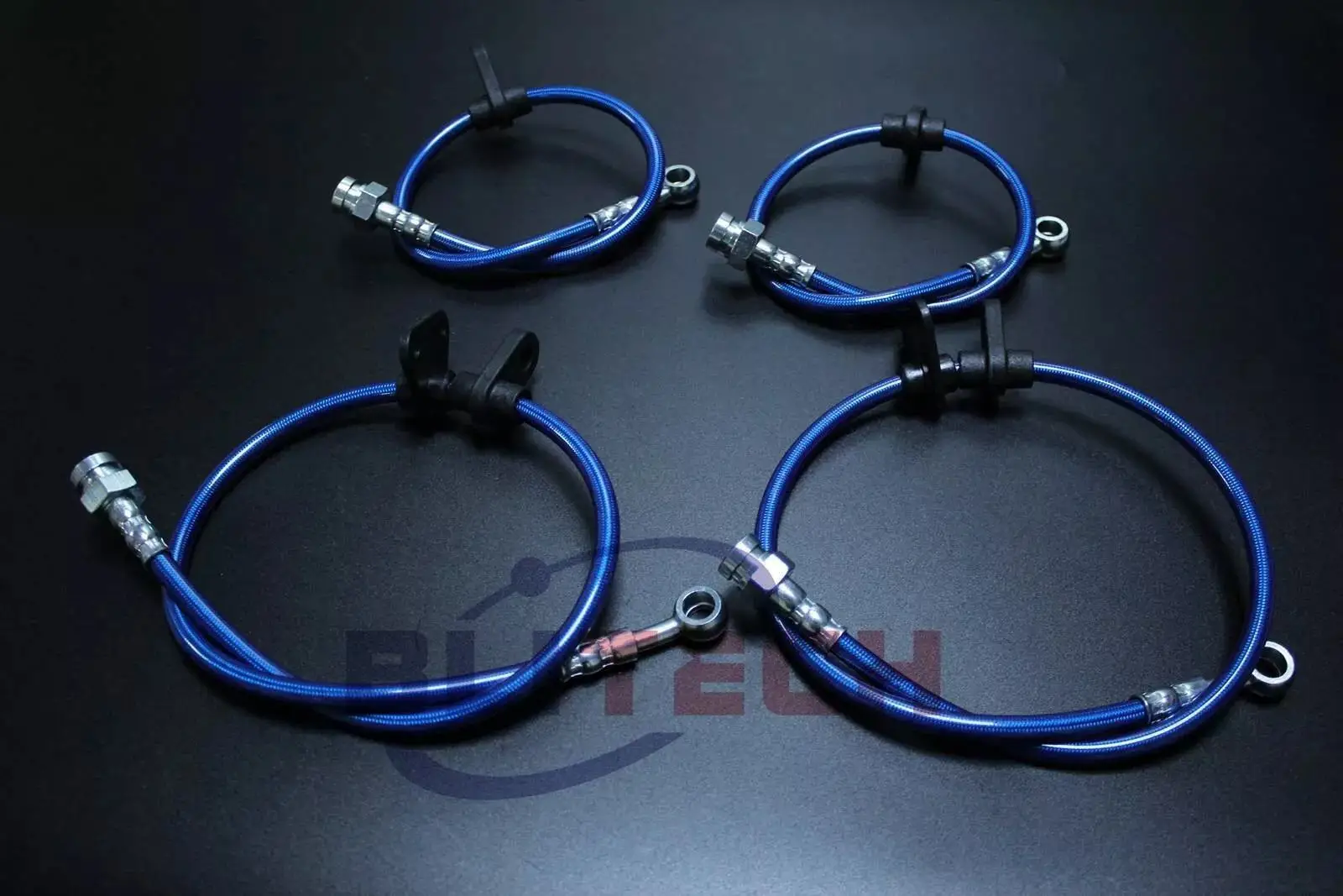 Front Rear Stainless Steel Braided Brake Lines Set Kit For 1988 1989 1990 1991 Honda CRX Si 1.5L 1.6L Blue Red Silver