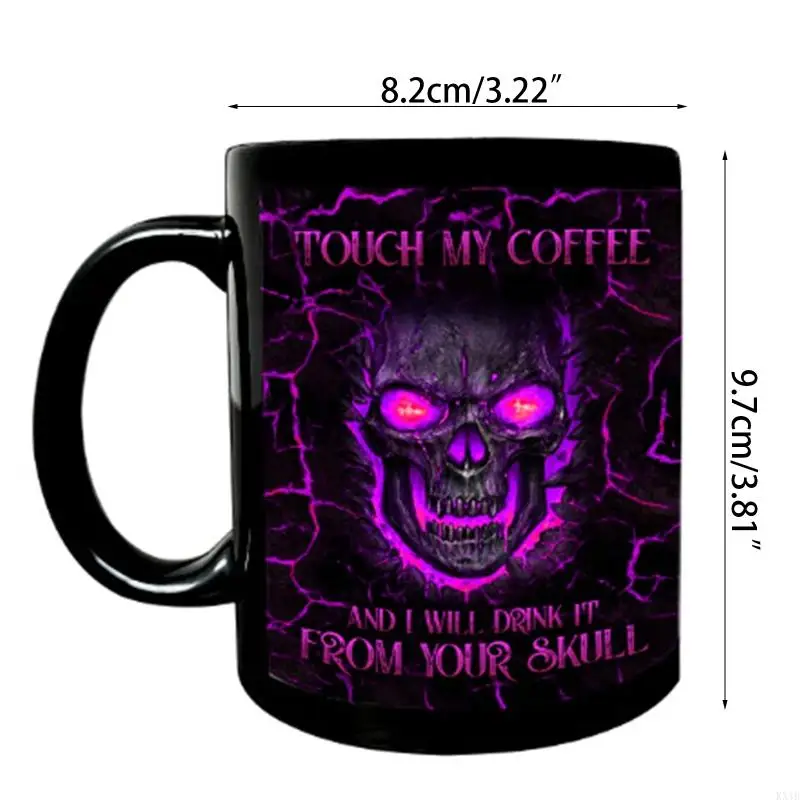 KX4B Caneca café engraçada para tocar meu café Eu vou beber crânio 11 oz chá chá cerâmica para homens Halloween
