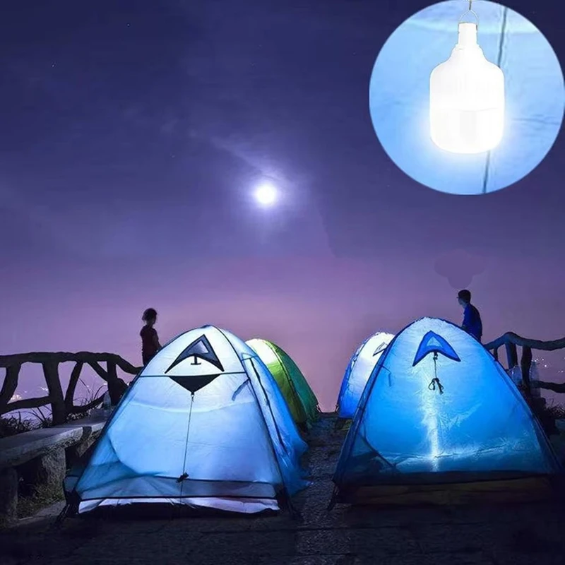 Camping Lantern Dimmable LED Light Bulb 5 Lighting Modes USB Rechargeable Hanging Tent Light Lumen Emergency Lantern