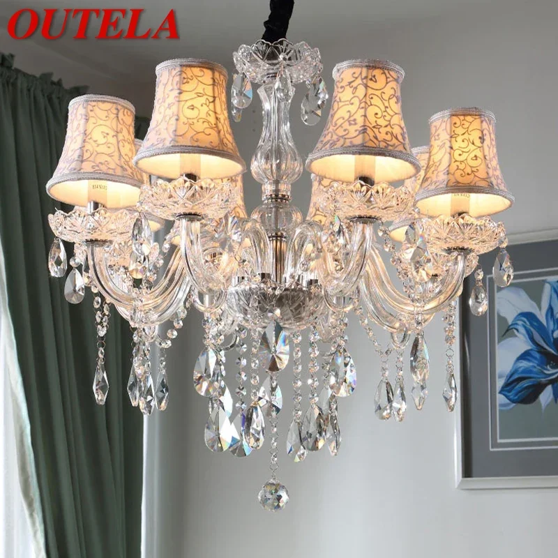 

OUTELA Luxurious Style Crystal Pendant Lamp European Candle Lamp Art Living Room Restaurant Bedroom Villa Chandelier