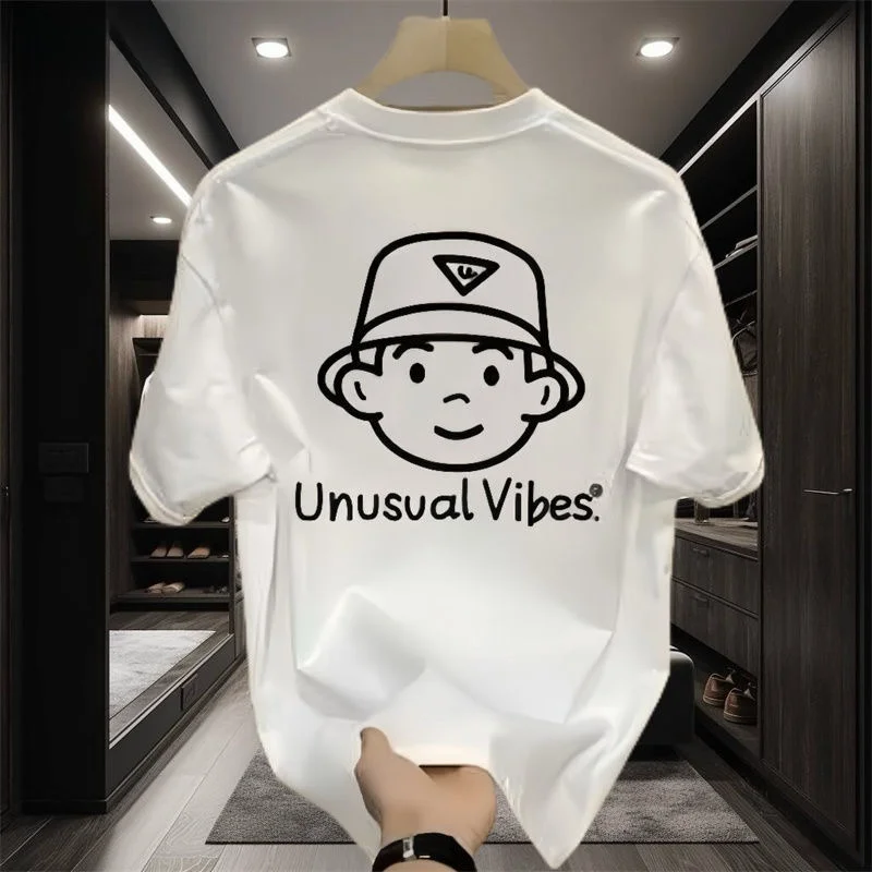 

American Sle Pure Cotton ort Sve T-irt ex Heavyweight Summer Print Casual Loose f Sve High End Top Trendy