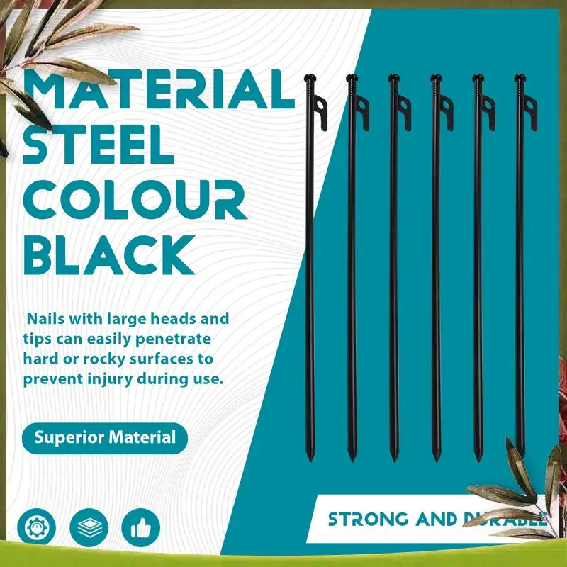 

Reliable-8 Pack Tent Stakes Heavy Duty Metal Tent Pegs For Camping Steel Tent Stakes Unbreakable And Inflexible