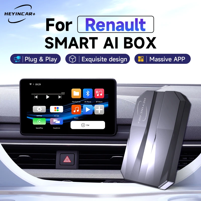 

2024 HEYINCAR Smart AI Box Wireless Android Auto CarPlay for Renault Arkana Captur Clio MEGANE AUSTRAL ZOE E-Tech For YouTube Tv