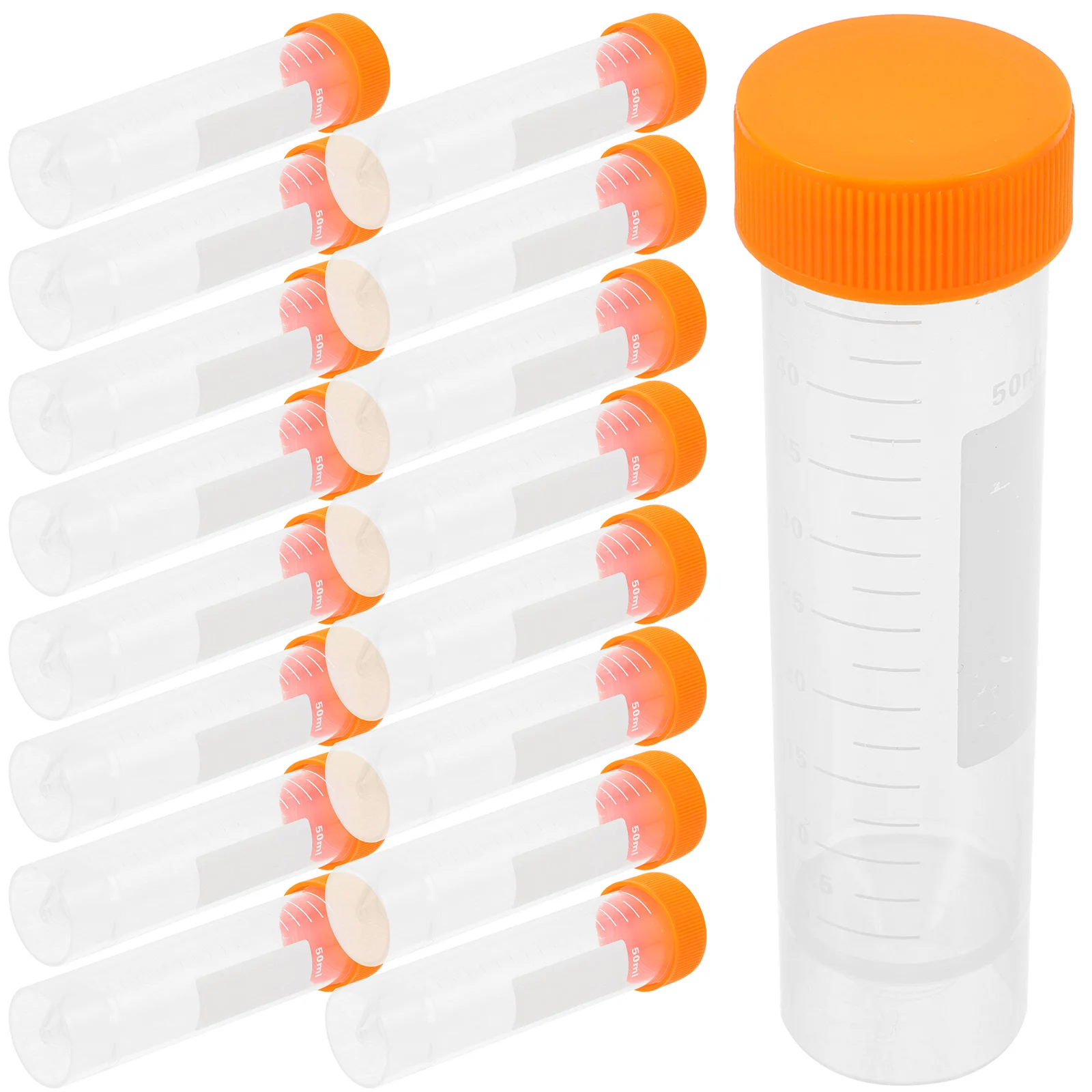 50 stks 50 ml Schroef Poort Centrifugebuis Platte Bodem Centrifugebuis Verticale Centrifugebuis (Oranje, 50 stks/pak)