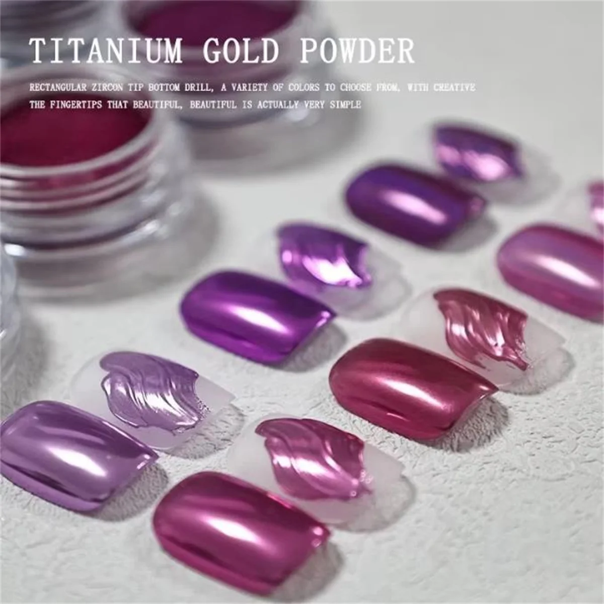 

1 set 6 color nail powder magic mirror titanium gold powder rose purple titanium high gloss metal electroplating glitter powd