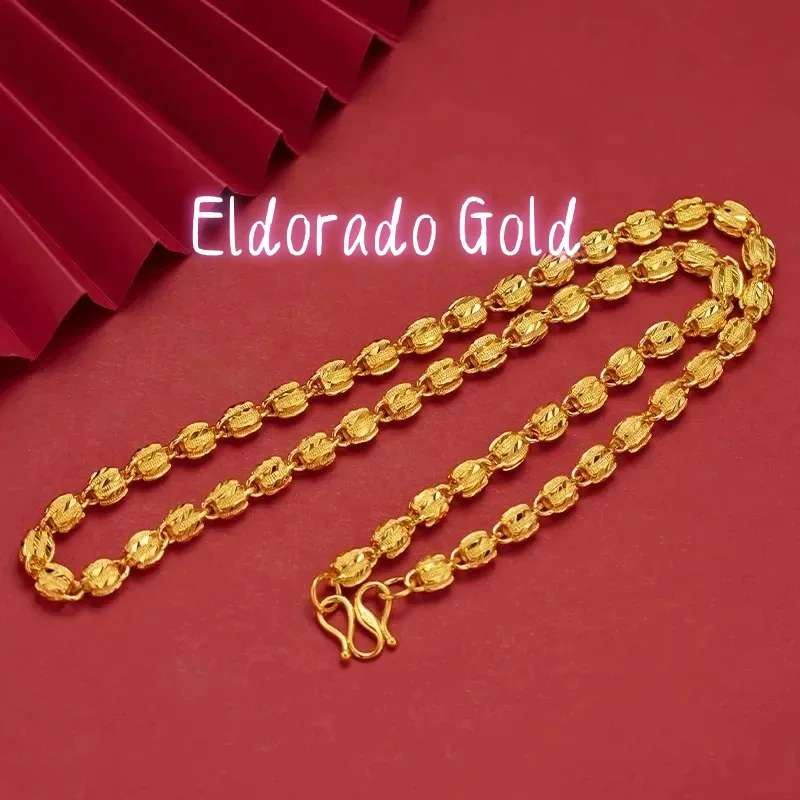 

Мужское модное ожерелье из чистого золота 9999 пробы (24 карата) Eldorado Gold Luxury, цвет орех