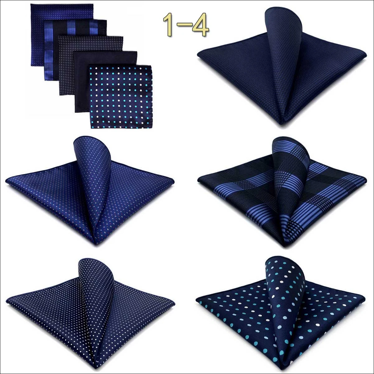 5 PCS Luxury Mens Pocket Square Set Handkerchief Assorted Paisley Floral Print Striped Hanky Suit Gentlemen Wedding Gift Vintage
