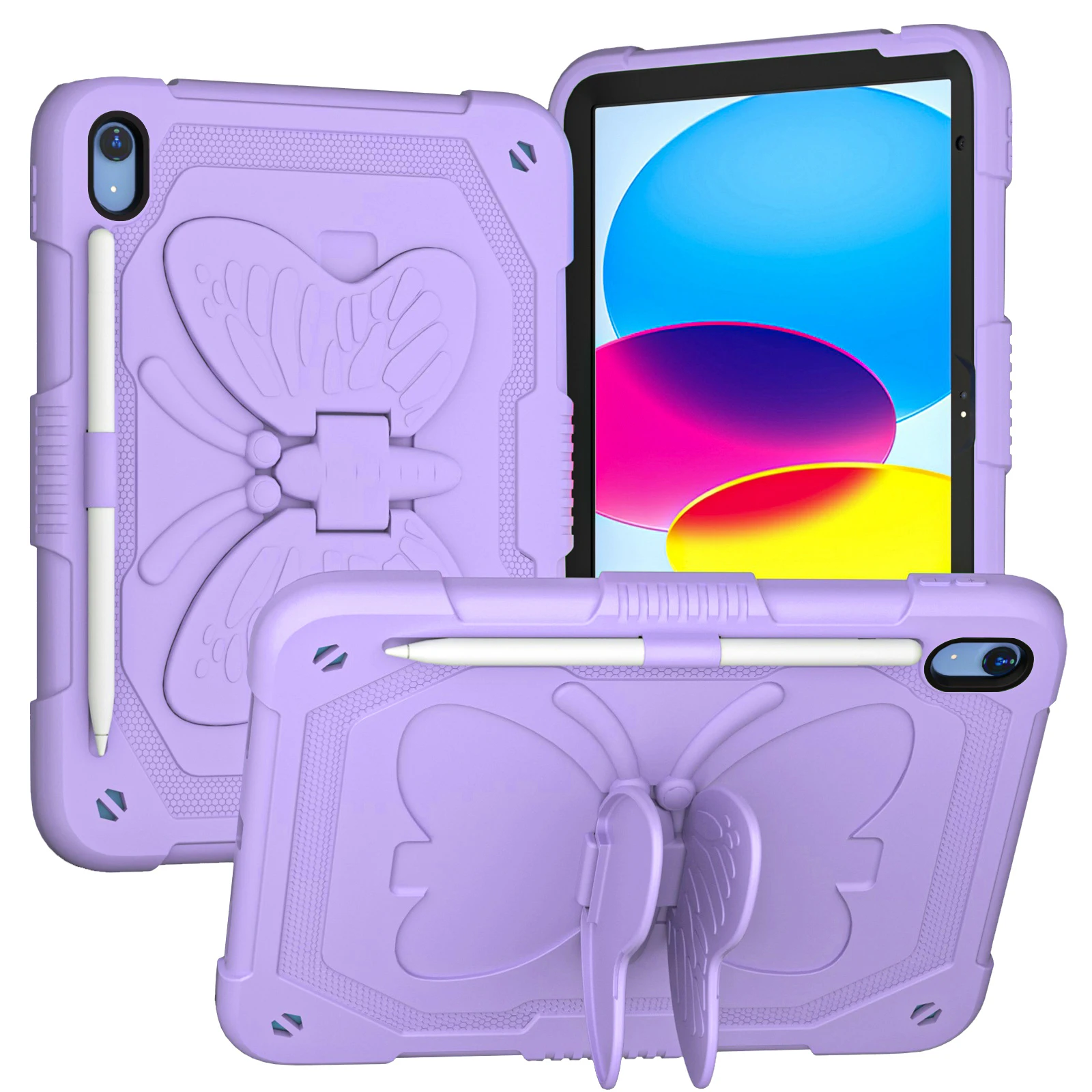 

Детский чехол-бабочка для iPad A16 2025, 11-го поколения, 10.9 2022, 10-го поколения, 10.2, 7-го, 8-го, 9-го поколений, Air 2, Pro 9.7, 2017, 2018, силиконовый чехол-подставка