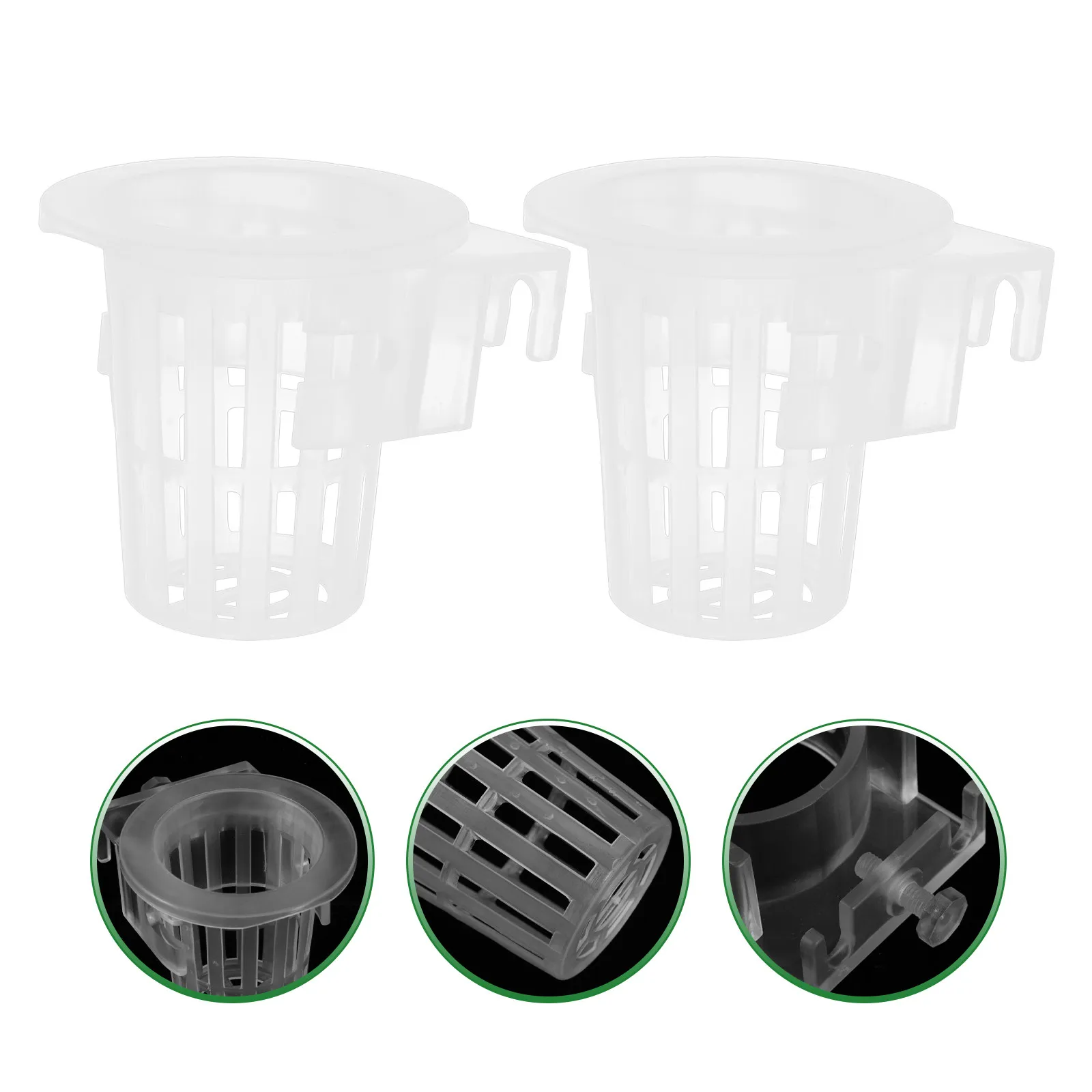 2Pcs Aquarium Plant Holder Acrylic Hanging Planter Baskets for Aquatic Plants Safe Healthy Environment Root Aeration Fish Tank