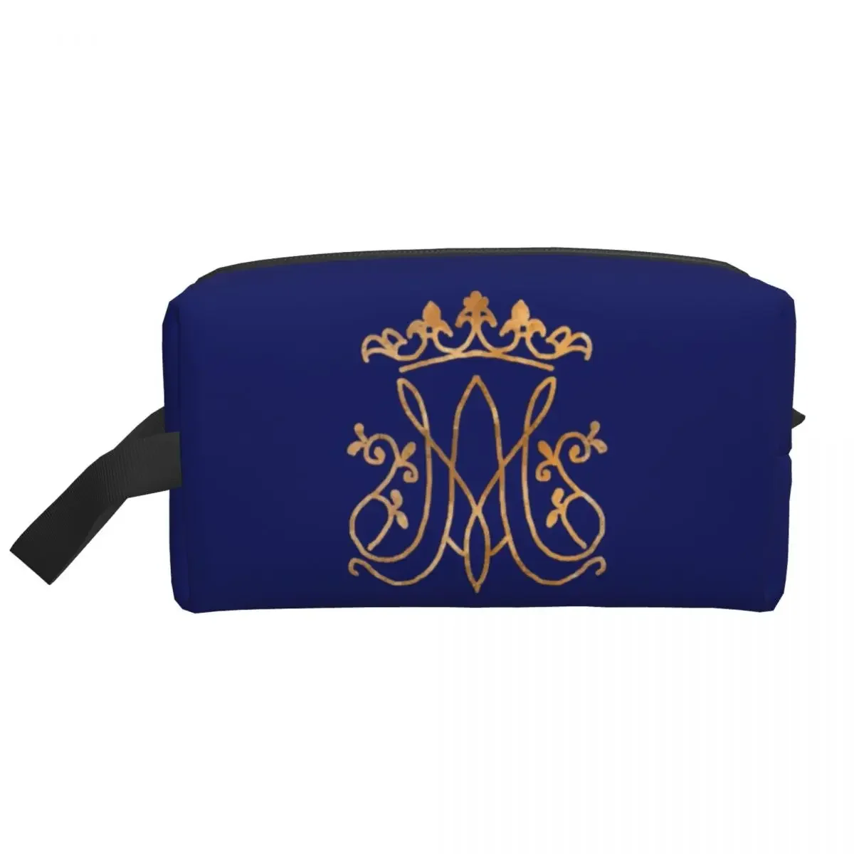 Travel Ave Maria Monogram Toiletry Bag Fashion Catholic Jesus Cosmetic Makeup Organizer for Women Beauty Storage Dopp Kit Box