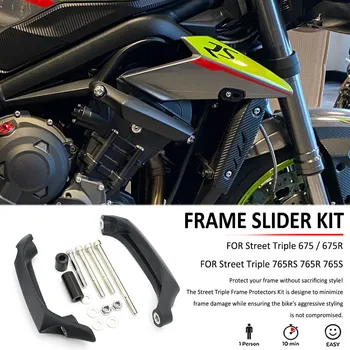 ใหม่สําหรับ Street Triple 765 R S RS 765S 765R 765RS 675 675R เครื่องยนต์รถจักรยานยนต์ GUARD CRASH กรอบ Slider FALLING Protector ชุด