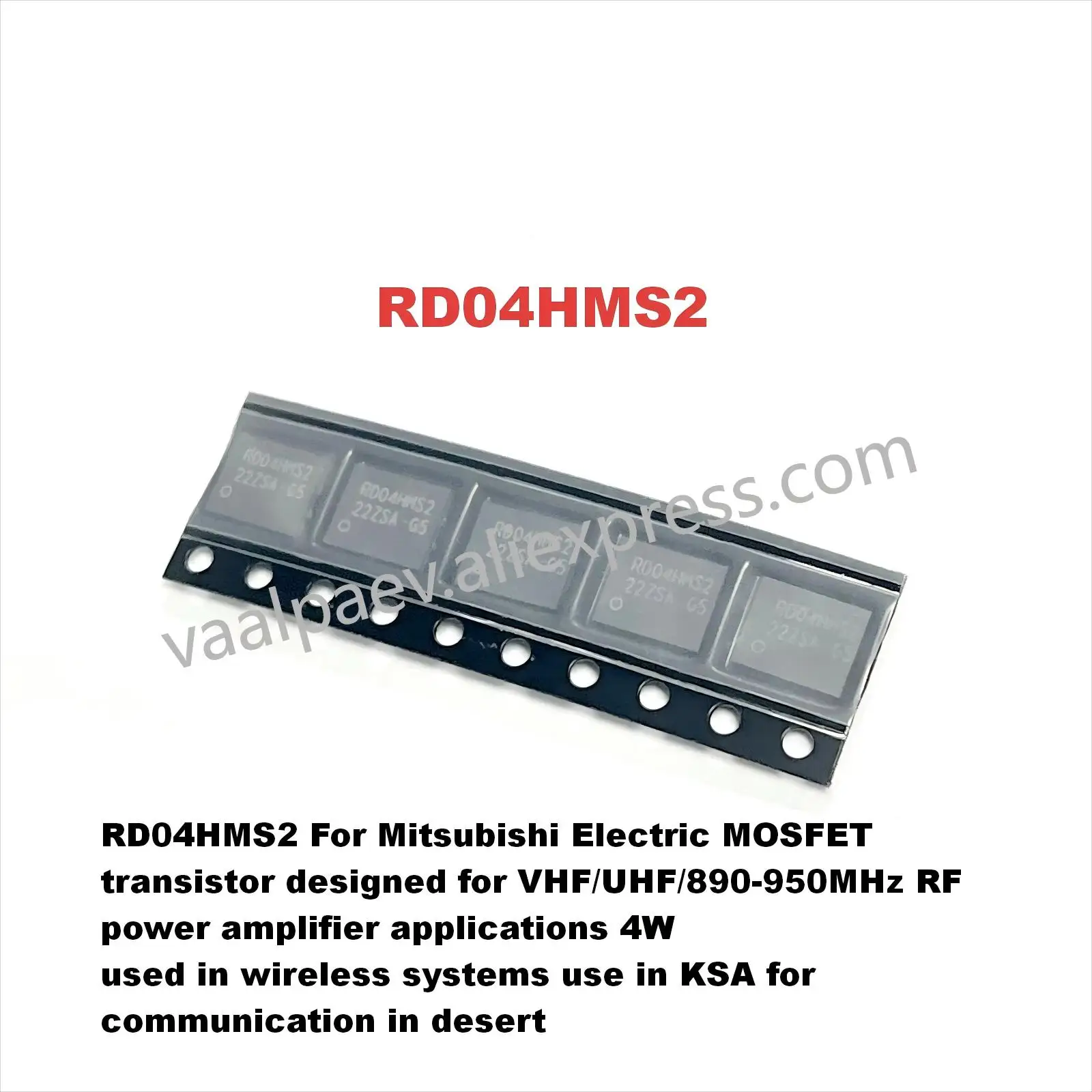 RD04HMS2 For Mitsubishi Electric MOSFET transistor designed for VHF/UHF/890-950MHz RF power amplifier applications 4W