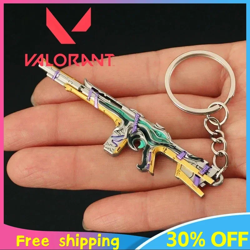 

8cm Valorant Game Weapon Bound Phantom Keychains Peripheral Samurai Sword Metal Weapon Model Keychain Game for Boys Gift Toys