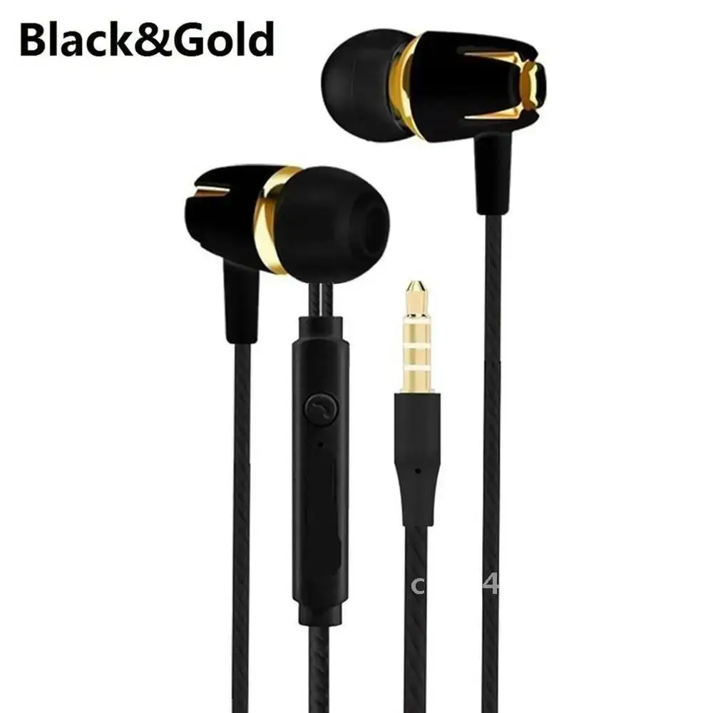 Electroplating Bass Wired Earphone Hansfree Call Stereo In-ear Earphones with Mic for Android iOS Phone