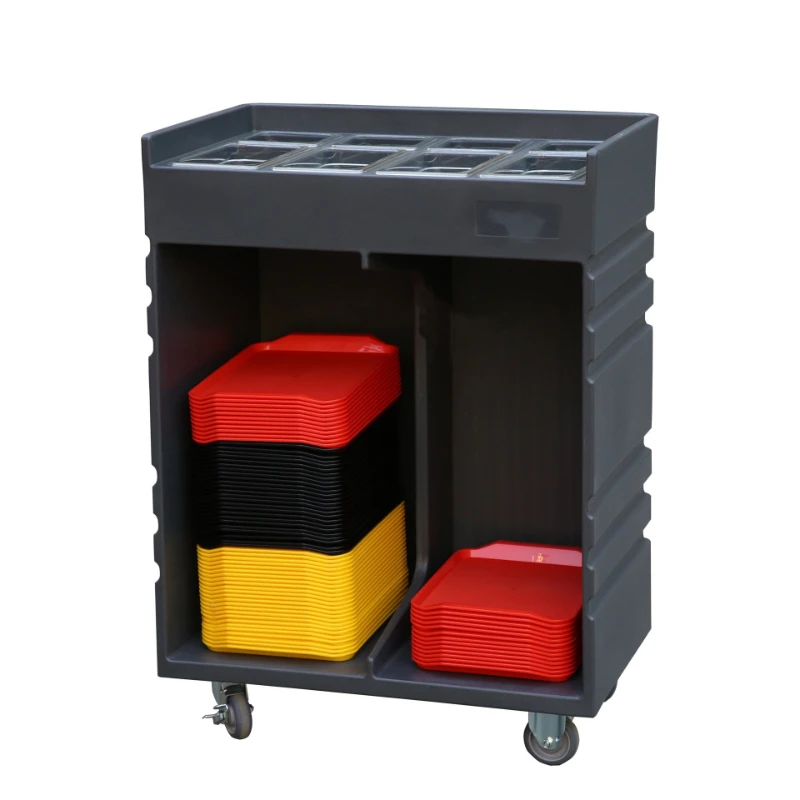Hotel service tray storage cart, tray tableware cart, fast food tray cart