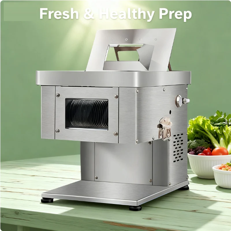 Automatic electric meat slicer stainless steel multi-function commercial meat slicer shredded pork diced meat machine 220V